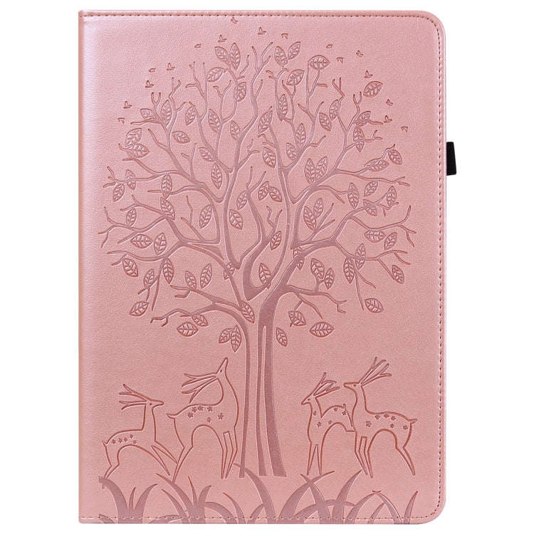 For Huawei MatePad Pro 10.8 2021 Tree & Deer Pattern Pressed Printing Horizontal Flip PU Leather ...