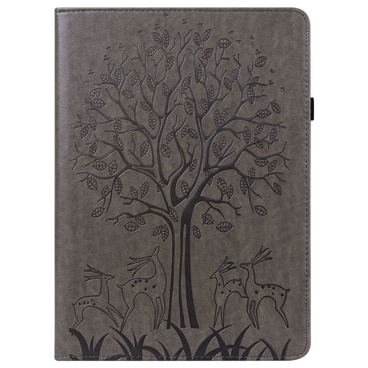 For Huawei MatePad Pro 10.8 2021 Tree & Deer Pattern Pressed Printing Horizontal Flip PU Leather ...