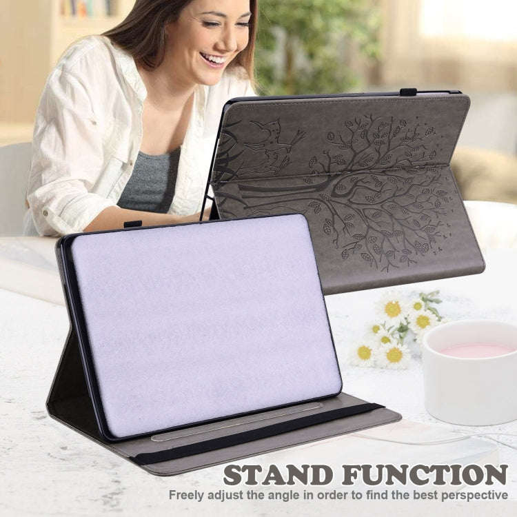 For Huawei MatePad Pro 10.8 2021 Tree & Deer Pattern Pressed Printing Horizontal Flip PU Leather ...