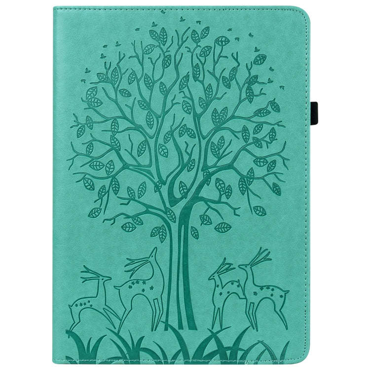 For Huawei MatePad Pro 10.8 2021 Tree & Deer Pattern Pressed Printing Horizontal Flip PU Leather ...