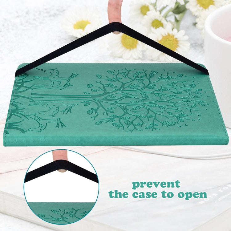 For Huawei MatePad Pro 10.8 2021 Tree & Deer Pattern Pressed Printing Horizontal Flip PU Leather ...