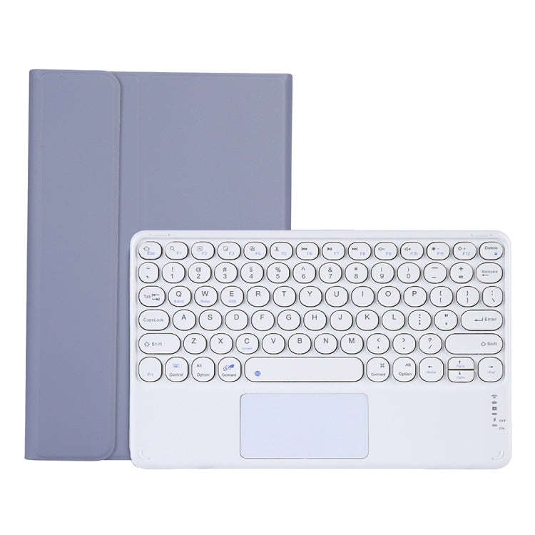 Y0N5-A TPU Tablet Case Lambskin Texture Round Keycap Bluetooth Keyboard Leather Tablet Case with ...
