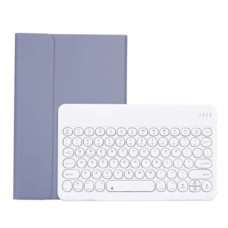 Y0N5 TPU Tablet Case Lambskin Texture Round Keycap Bluetooth Keyboard Leather Tablet Case with Ho...