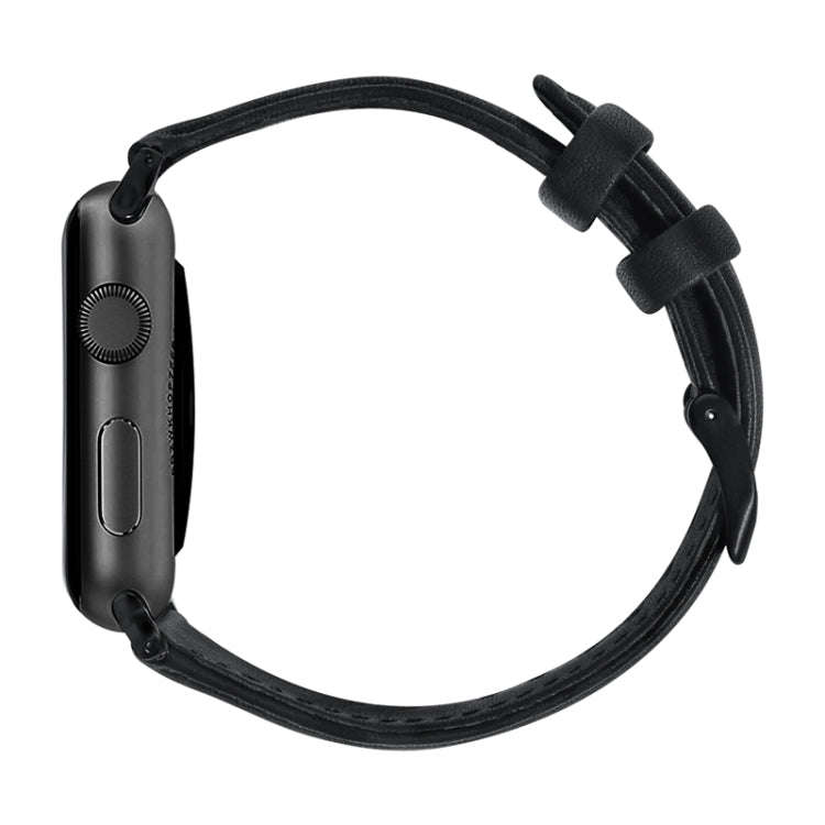 For Apple Watch Series 9&8&7 41mm / SE 3&SE 2&6&SE&5&4 40mm / 3&2&1 38mm Oil Wax Genuine Leather ...