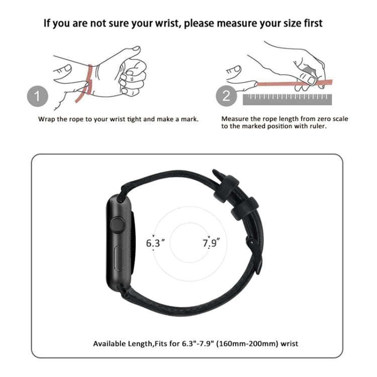 For Apple Watch Series 9&8&7 41mm / SE 3&SE 2&6&SE&5&4 40mm / 3&2&1 38mm Oil Wax Genuine Leather ...