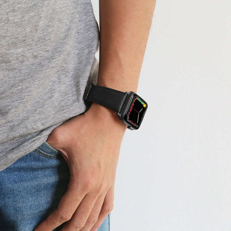 For Apple Watch Series 9&8&7 41mm / SE 3&SE 2&6&SE&5&4 40mm / 3&2&1 38mm Oil Wax Genuine Leather ...