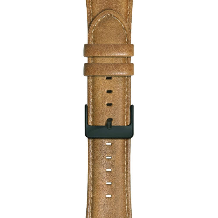 For Apple Watch Series 7 41mm / 6 & SE & 5 & 4 40mm / 3 & 2 & 1 38mm Oil Wax Genuine Leather Stra...