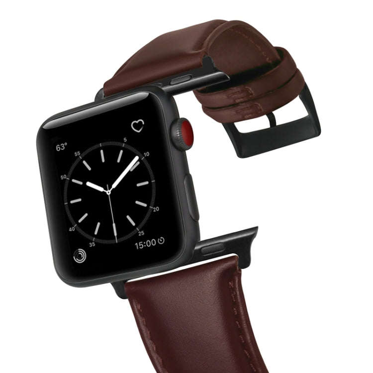 For Apple Watch Series 9&8&7 41mm / SE 3&SE 2&6&SE&5&4 40mm / 3&2&1 38mm Oil Wax Genuine Leather ...