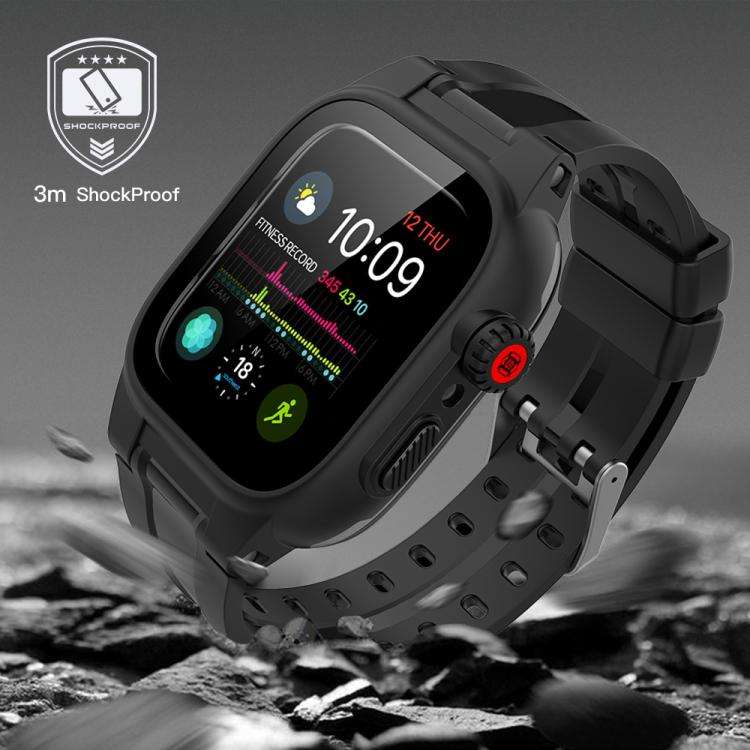 For Apple Watch Series SE 2&6&SE&5&4 44mm RedPepper IP68 Waterproof Screen Protector + Watchband ...
