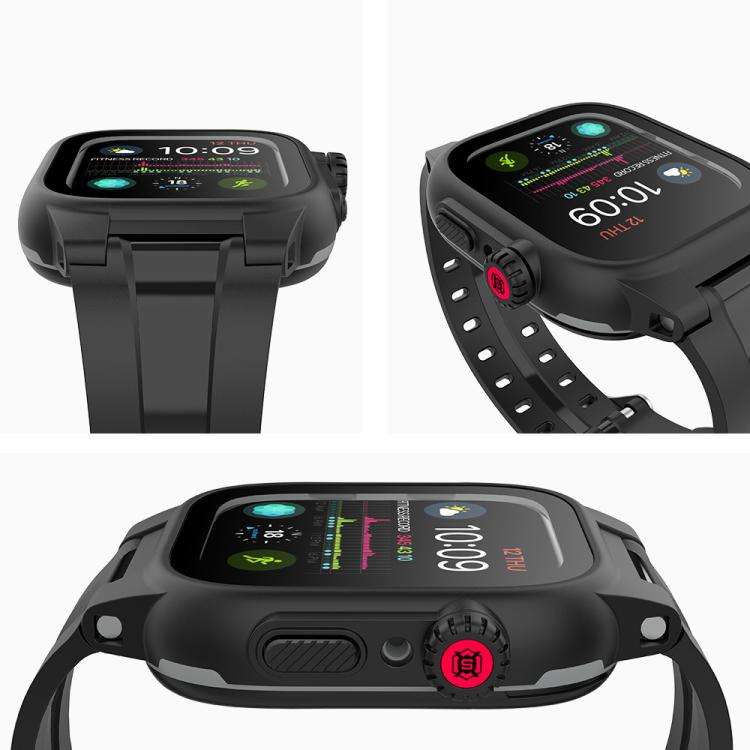 For Apple Watch Series SE 2&6&SE&5&4 44mm RedPepper IP68 Waterproof Screen Protector + Watchband ...