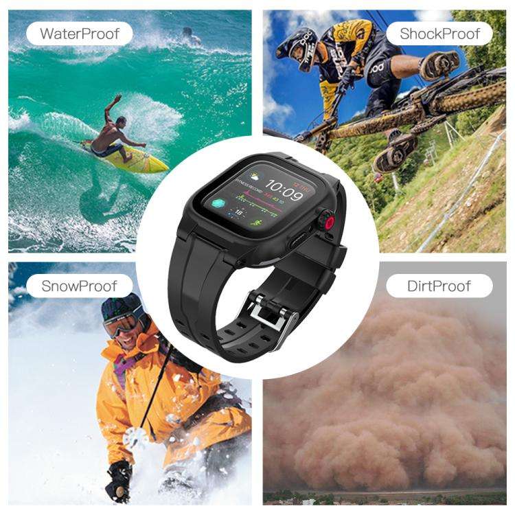 For Apple Watch Series SE 2&6&SE&5&4 44mm RedPepper IP68 Waterproof Screen Protector + Watchband ...