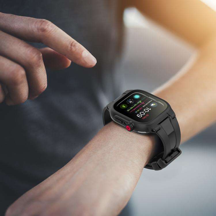For Apple Watch Series SE 2&6&SE&5&4 44mm RedPepper IP68 Waterproof Screen Protector + Watchband ...
