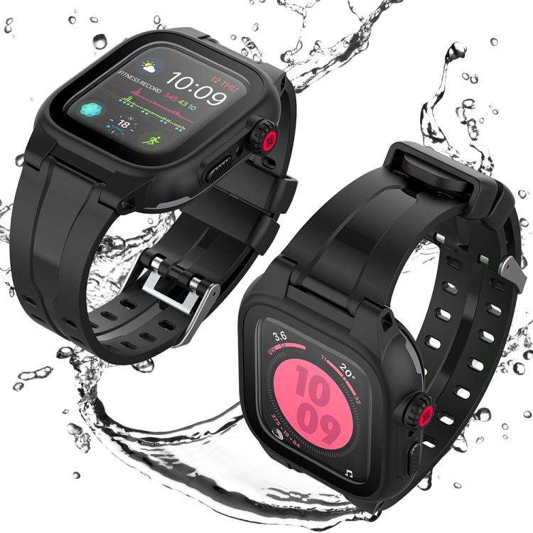 For Apple Watch Series SE 2&6&SE&5&4 44mm RedPepper IP68 Waterproof Screen Protector + Watchband ...