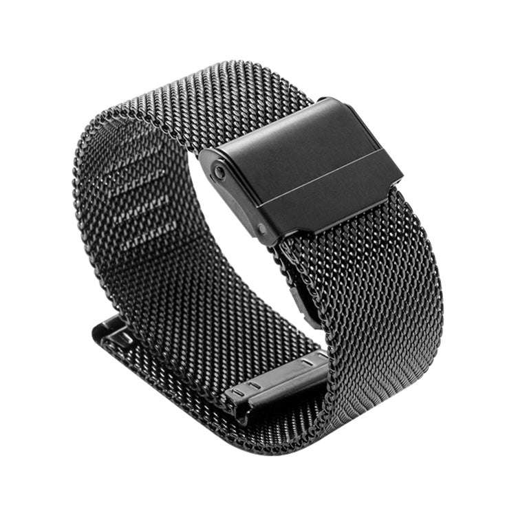 22mm 304 Stainless Steel Double Buckles Watch Band(Black)