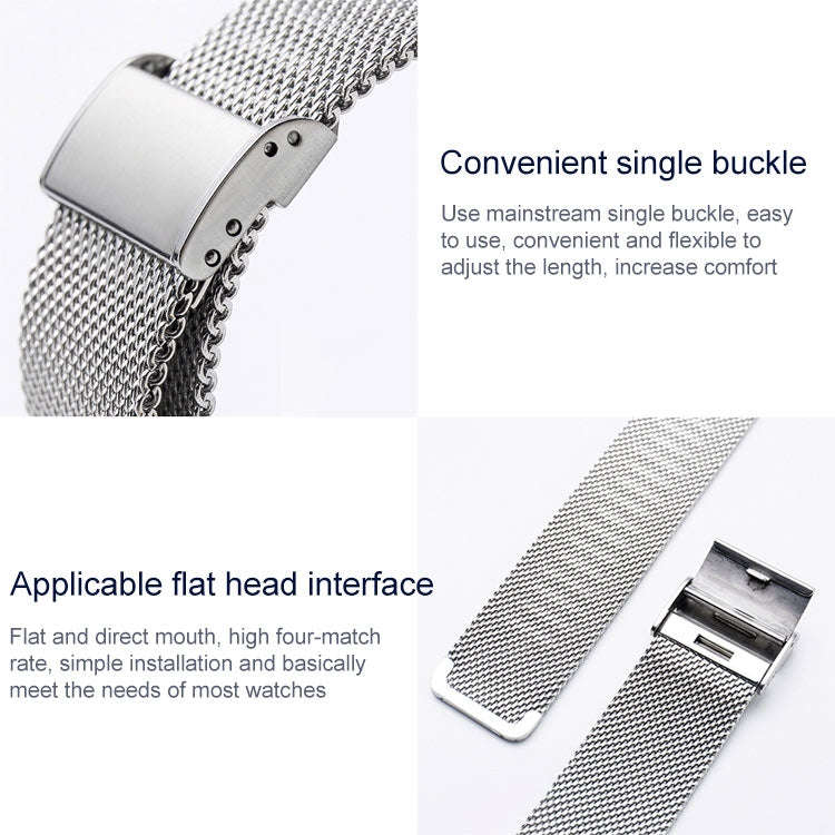 18mm 304 Stainless Steel Single Buckle Watch Band(Silver)