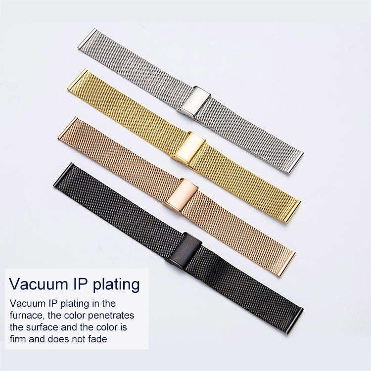 22mm 304 Stainless Steel Single Buckle Watch Band(Black)
