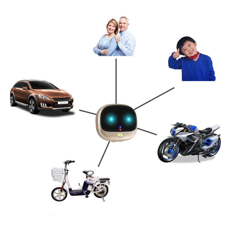 ReachFar RF-V47 IP67 Multi-function Mini GPS Pet Tracker with LED Light & Silicone Case(Gold)