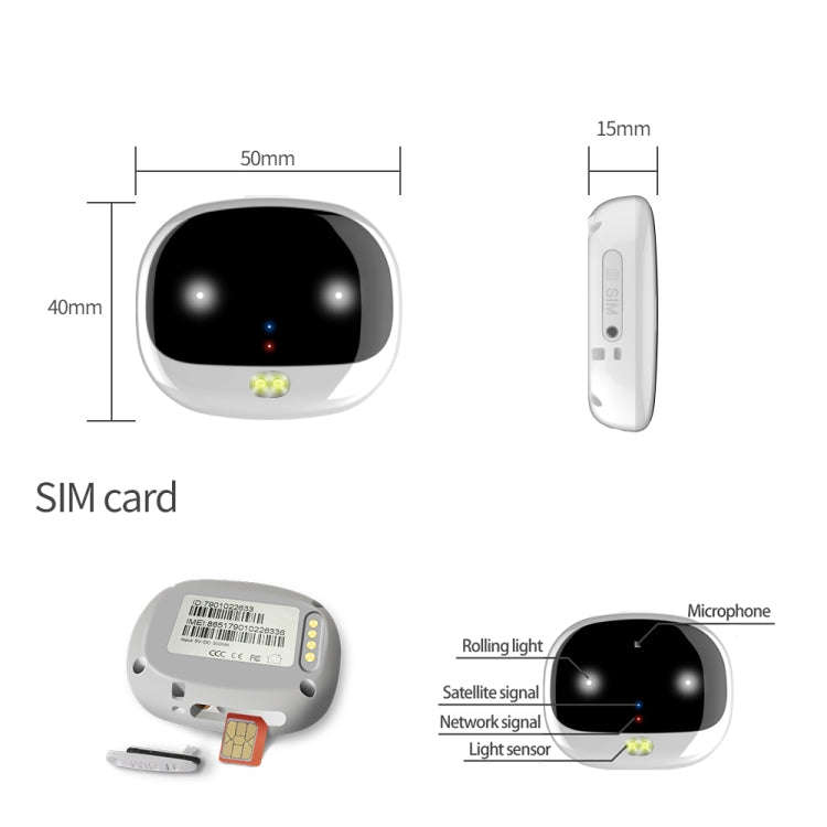 ReachFar RF-V47 IP67 Multi-function Mini GPS Pet Tracker with LED Light & Silicone Case(Gold)