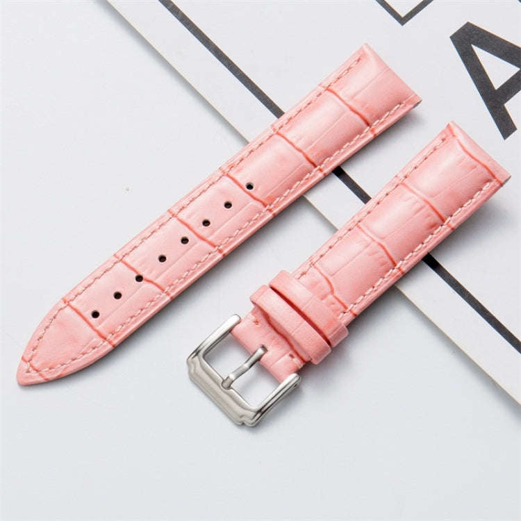 14mm Calf Leather Watch Band(Pink)