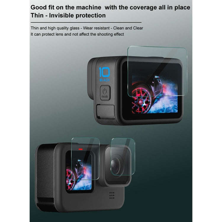 For GoPro HERO10 Black IMAK 3 in 1 Camera Lens and Screen Tempered Glass Film