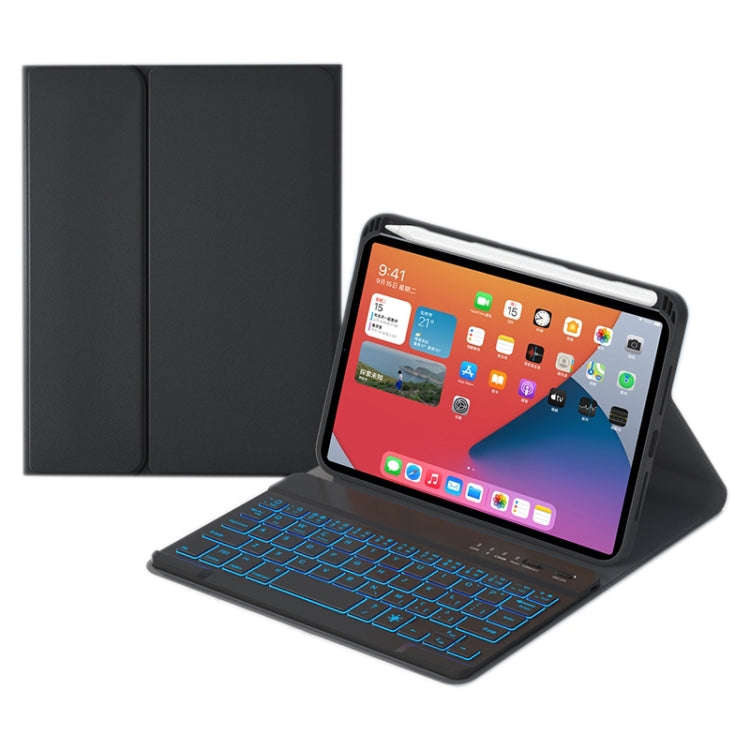 HK006D Square Keys Detachable Bluetooth Solid Color Keyboard Leather Tablet Case with Colorful Ba...