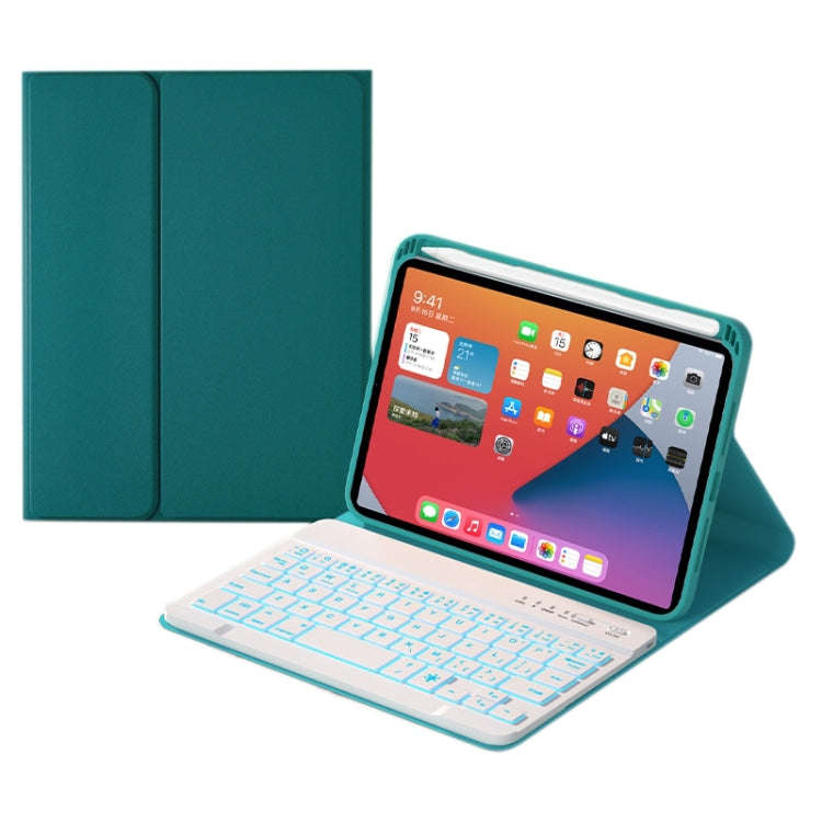 HK006D Square Keys Detachable Bluetooth Solid Color Keyboard Leather Tablet Case with Colorful Ba...