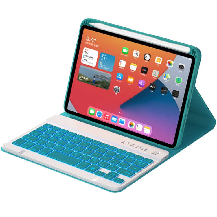 HK006D Square Keys Detachable Bluetooth Candy Color Keyboard Leather Tablet Case with Colorful Ba...