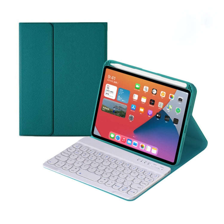 HY006 Round Keys Detachable Bluetooth Keyboard Leather Tablet Case with Holder for iPad mini 6(Da...