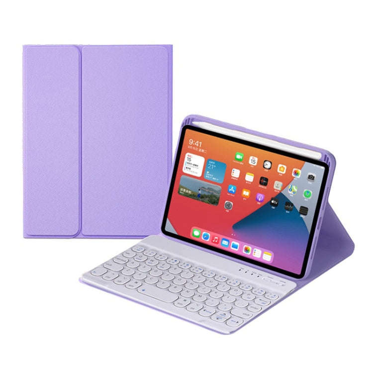 HY006 Round Keys Detachable Bluetooth Keyboard Leather Tablet Case with Holder for iPad mini 6(Li...