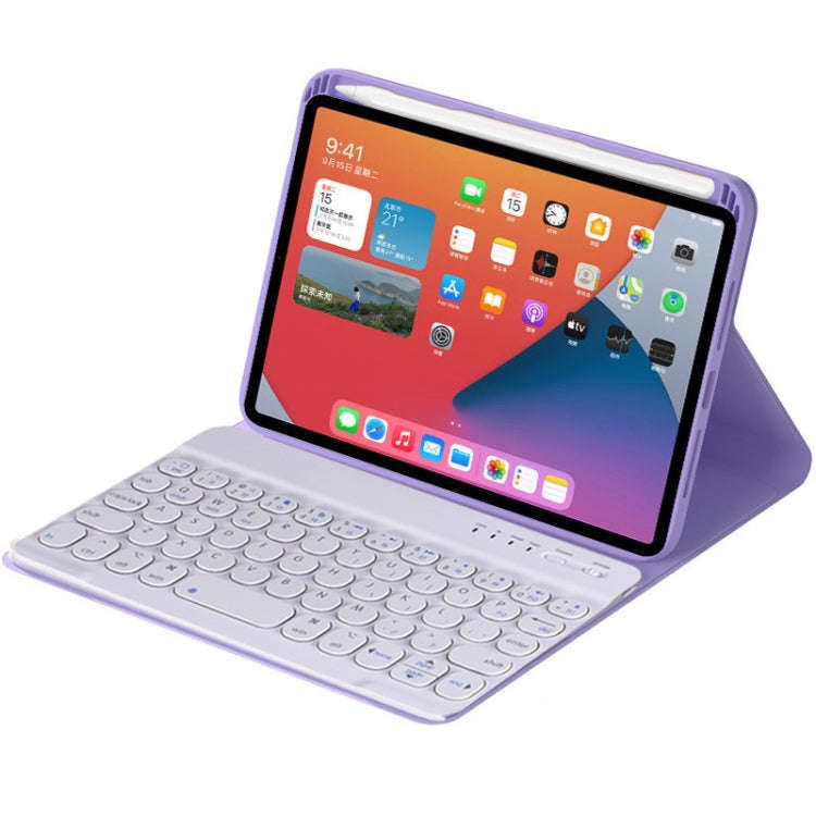 HY006 Round Keys Detachable Bluetooth Keyboard Leather Tablet Case with Holder for iPad mini 6(Li...