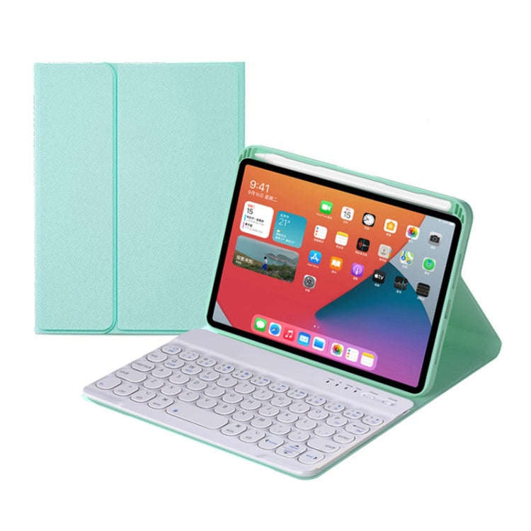 HY006 Round Keys Detachable Bluetooth Keyboard Leather Tablet Case with Holder for iPad mini 6(Mi...