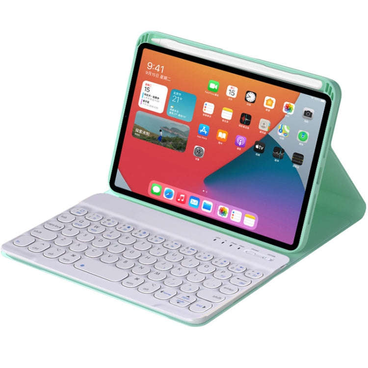 HY006 Round Keys Detachable Bluetooth Keyboard Leather Tablet Case with Holder for iPad mini 6(Mi...