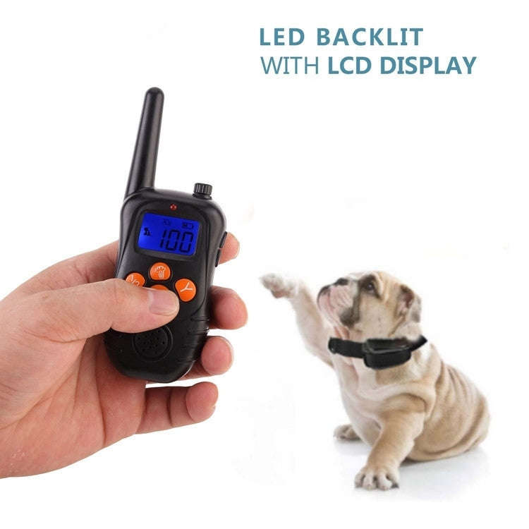 998DC Bark Stopper Remote Control Electric Shock Collar Dog Training Device, Plug Type:US Plug