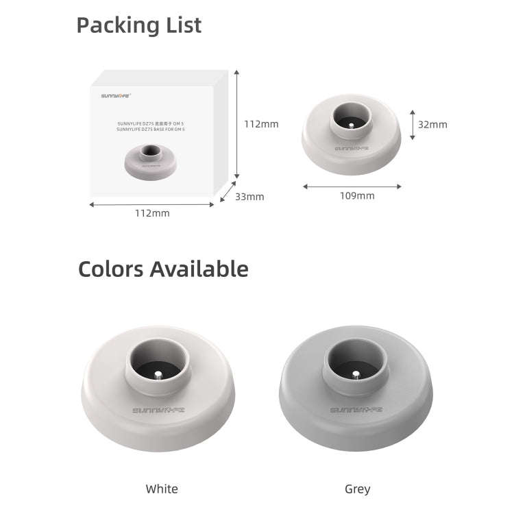 Sunnylife DZ75 Mobile Phone Gimbal Desktop Fixed Stand Base for DJI OM 5(White)