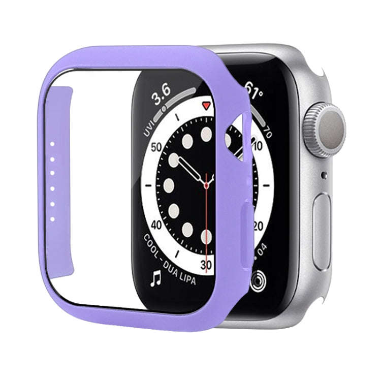 Shockproof PC Protective Case with Tempered Glass Film For Apple Watch Series 8 / 7 45mm(Purple)