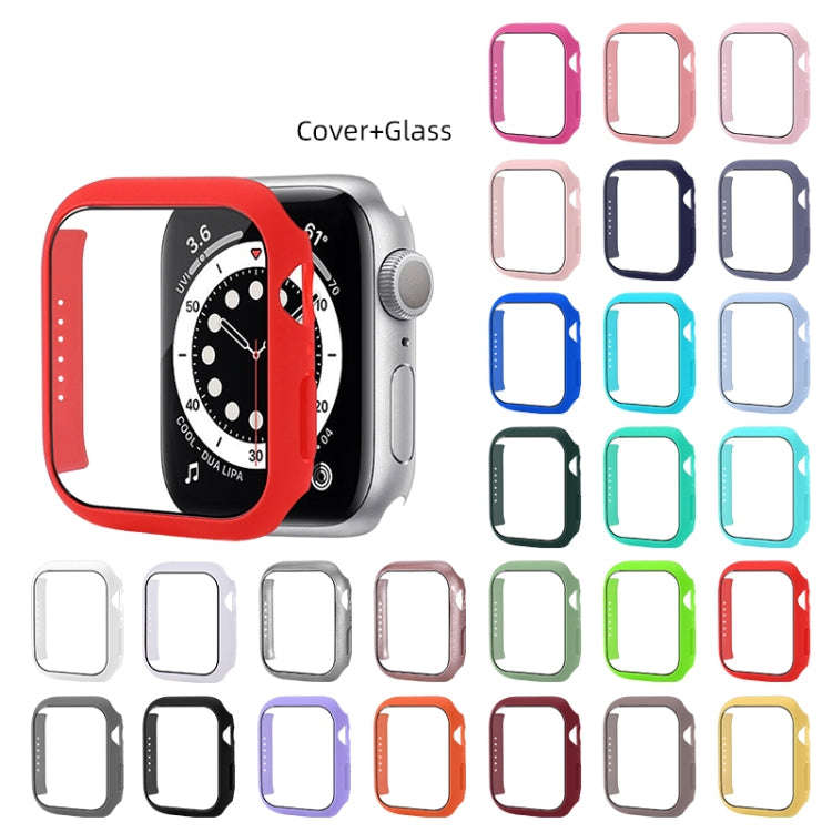 Shockproof PC Protective Case with Tempered Glass Film For Apple Watch Series 8 / 7 45mm(Lavender...