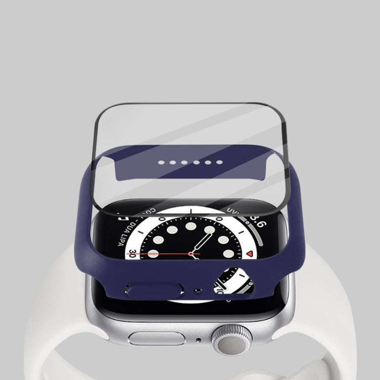 Shockproof PC Protective Case with Tempered Glass Film For Apple Watch Series 8 / 7 45mm(White)