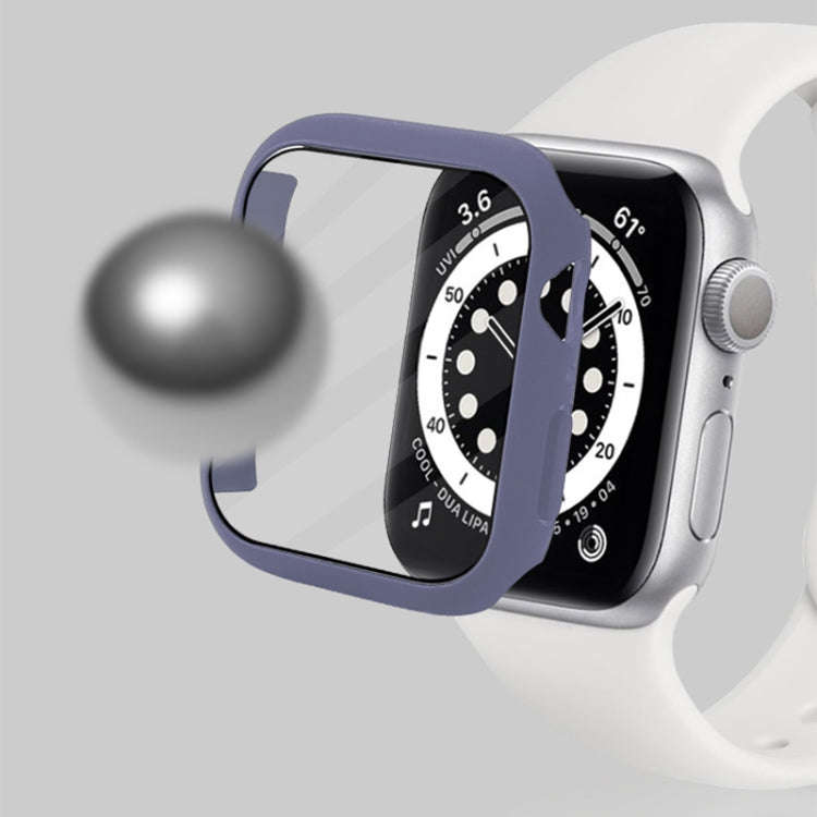 Shockproof PC Protective Case with Tempered Glass Film For Apple Watch Series 8 / 7 45mm(Grey)