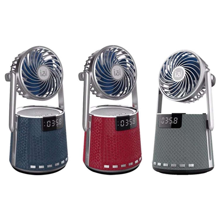 SOAIY K8 Wireless Bluetooth Dual Alarm Clock Speaker with Small Fan(Grey)