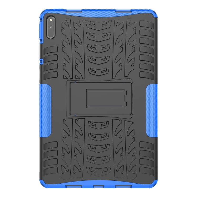 For Huawei MatePad 11 Tire Texture Shockproof TPU+PC Protective Case with Holder(Blue)