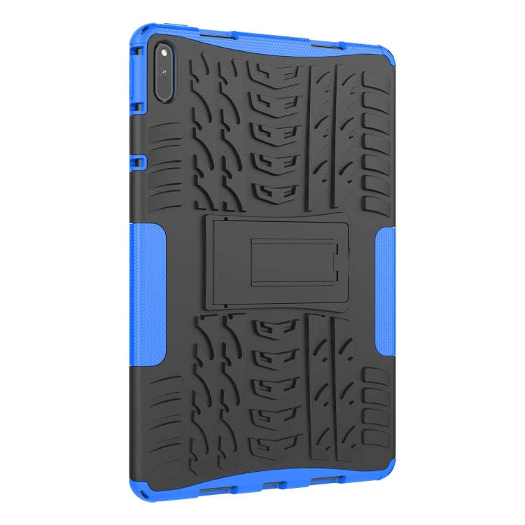 For Huawei MatePad 11 Tire Texture Shockproof TPU+PC Protective Case with Holder(Blue)