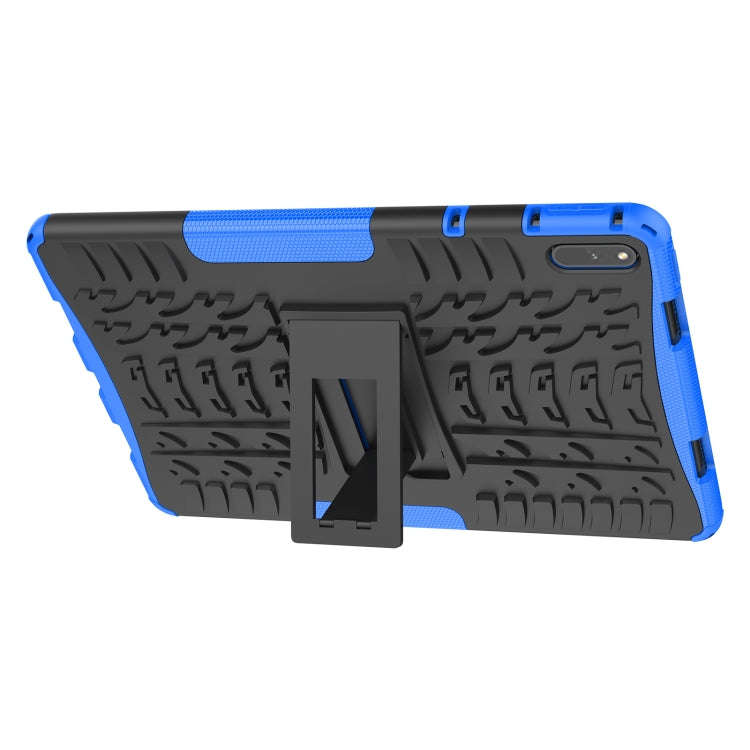 For Huawei MatePad 11 Tire Texture Shockproof TPU+PC Protective Case with Holder(Blue)