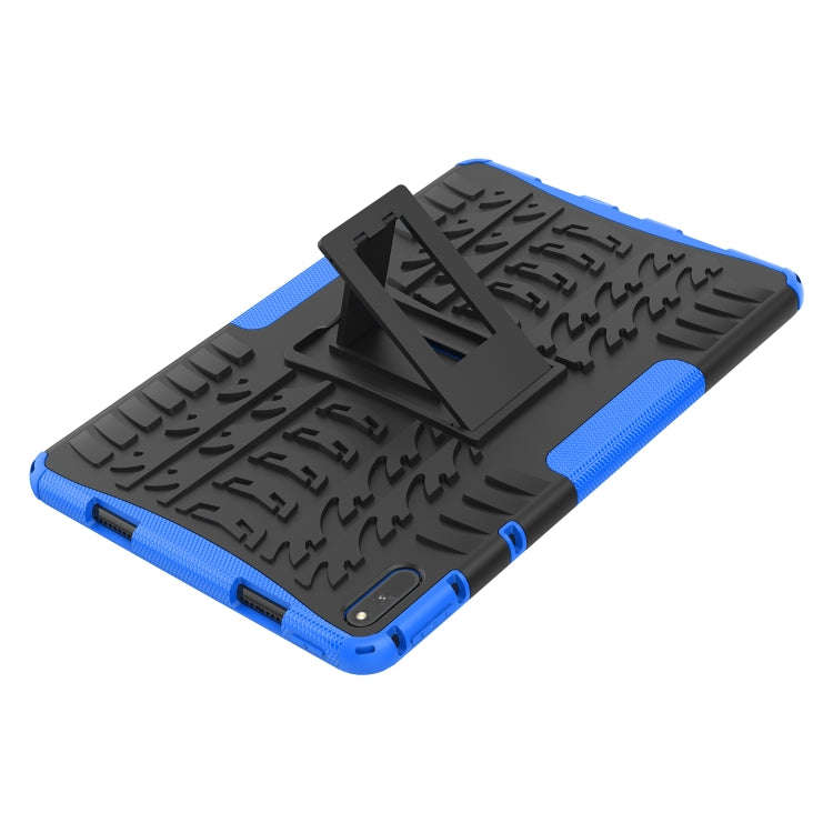 For Huawei MatePad 11 Tire Texture Shockproof TPU+PC Protective Case with Holder(Blue)