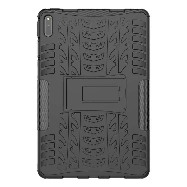 For Huawei MatePad 11 Tire Texture Shockproof TPU+PC Protective Case with Holder(Black)