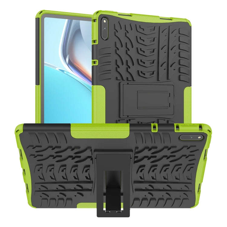 For Huawei MatePad 11 Tire Texture Shockproof TPU+PC Protective Case with Holder(Green)