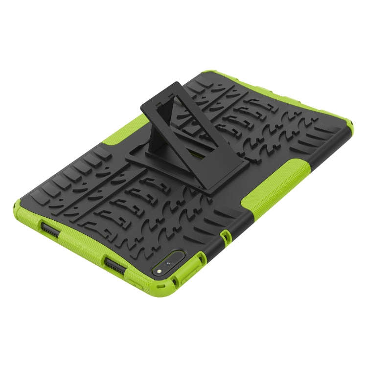 For Huawei MatePad 11 Tire Texture Shockproof TPU+PC Protective Case with Holder(Green)