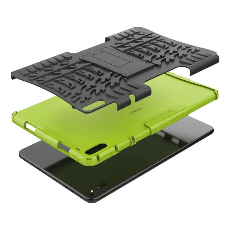For Huawei MatePad 11 Tire Texture Shockproof TPU+PC Protective Case with Holder(Green)