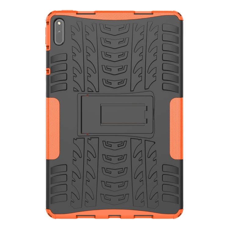 For Huawei MatePad 11 Tire Texture Shockproof TPU+PC Protective Case with Holder(Orange)