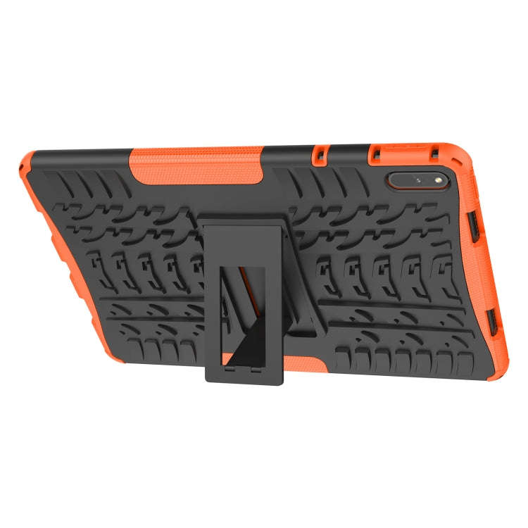 For Huawei MatePad 11 Tire Texture Shockproof TPU+PC Protective Case with Holder(Orange)