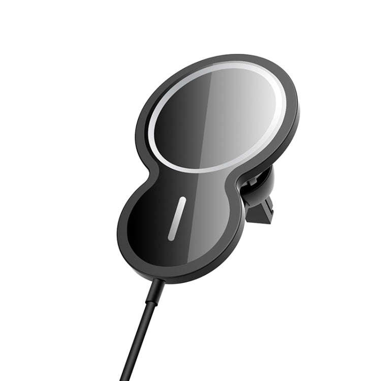 W34 Inverted Gourd-shaped Magnetic Car Wireless Charger Mobile Phone Holder(Black)